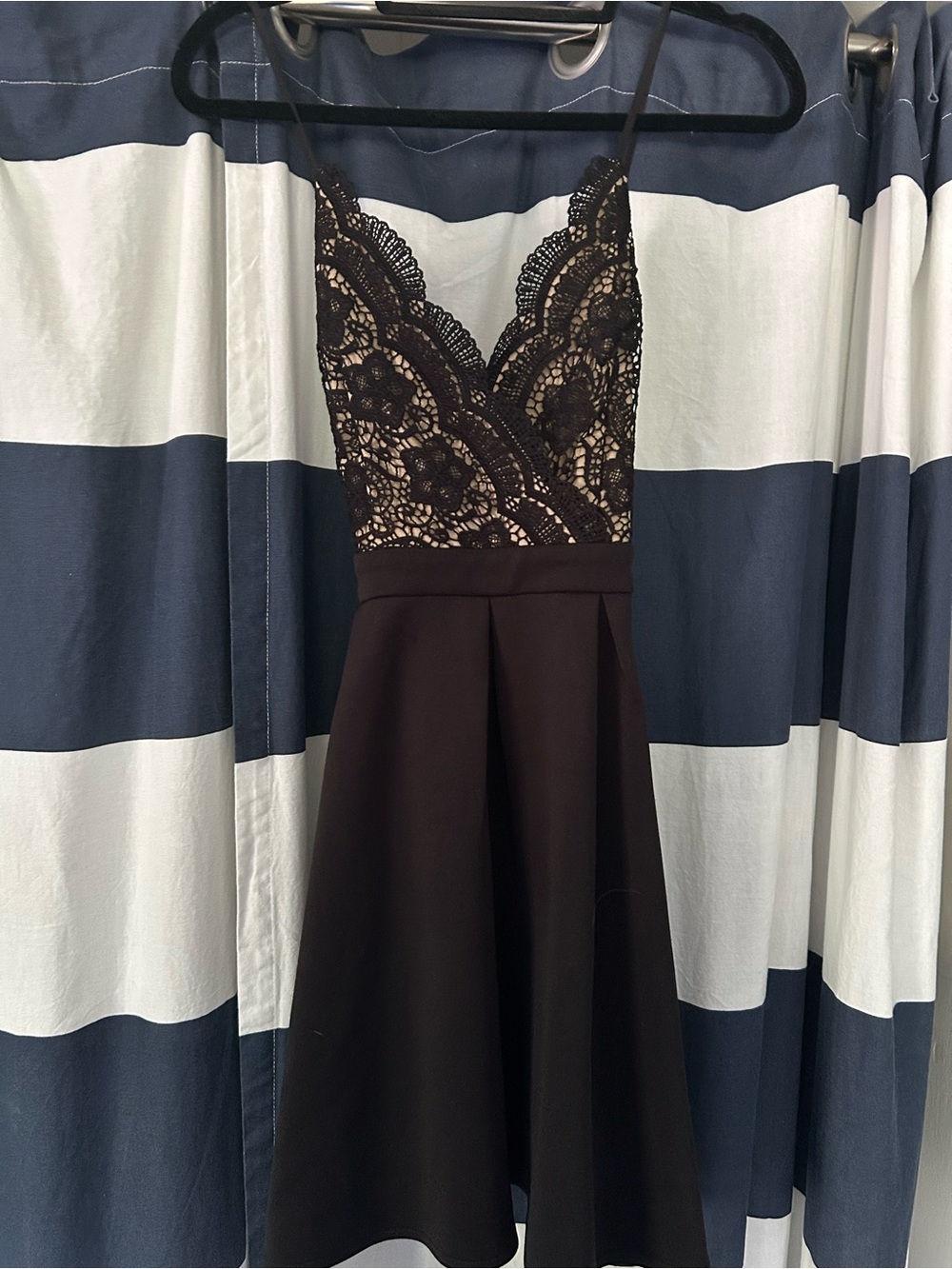 Francesca's Collections Black Lace Bodice Mini Dress